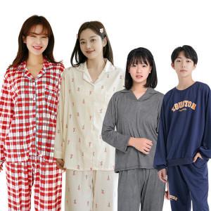 (20%쿠폰) 모스트맘 국민잠옷 피치기모 세트/피치기모 원피스/긴팔파자마/커플잠옷/주니어잠옷