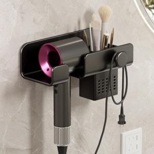 철물팩토리 무타공 욕실 수납 헤어 드라이기 거치대 화장실 드라이 홀더 선반 보관 꽂이