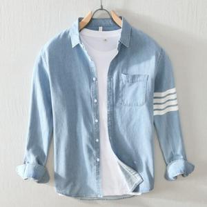남성 캐주얼 데님 긴팔 셔츠 남자오버핏셔츠 남자셔츠