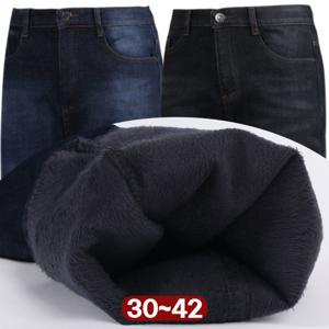 남자기모청바지 흑청바지 남성겨울청바지