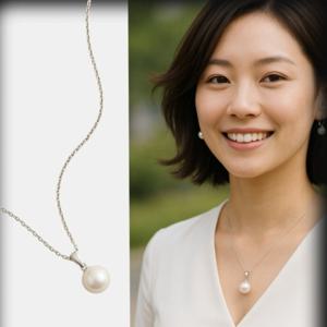 진주목걸이 핵진주 10mm 925실버 은목걸이 결혼식 하객룩 목걸이 고급사은품