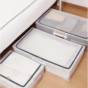 숨은공간 다용도 폴딩 수납형 리빙박스 실용적 침대밑 짜투리 공간 투명 옷 보관함 (2개이상추가할인)