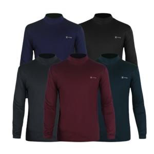 1+1 가을 겨울 스판 약기모 반폴라 남자 티셔츠 목티 남성 목폴라티 등산 낚시 데일리