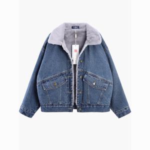 여자 가을 겨울 털 청재킷 점퍼 기모 털안감 데님 청자켓