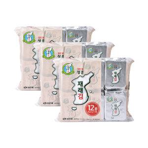 (신선집중) 성경김본사 재래 식탁김 도시락김 4g 12봉 3세트(총36봉)