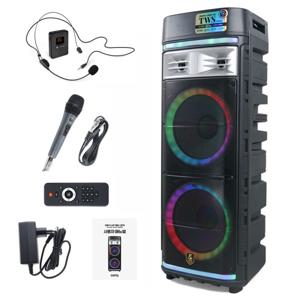 이동식 블루투스 무선 파티박스 버스킹 앰프 스피커+노래방 마이크 CR500EC(스피커+유선1+헤드셋1)