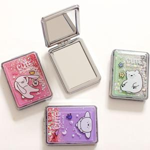 물들어간 미니 사각 양면 손거울 휴대용 캐릭터 손거울 여학생 중학생 초등학생 크리스마스 단체 선물