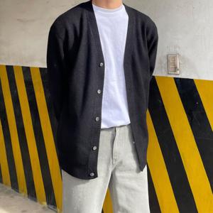 남자 니트 가디건 단톤 노르딕 오버핏 빅사이즈 니트 카디건