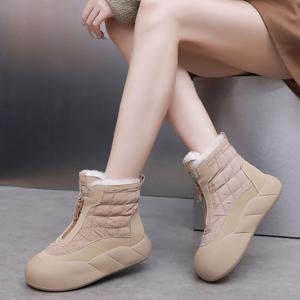 여자 가을 겨울 패딩 신발 방한화 앞지퍼 털 스노우 부츠 작업화