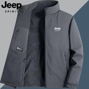 JEEP 남성 신작 스탠드 칼라 플러스 벨벳 다목적 방풍 리버시블 자켓