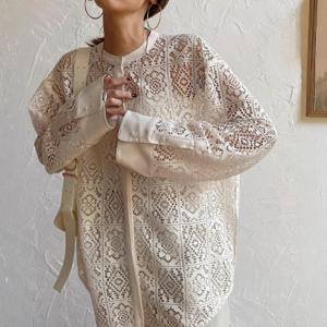 신상 펀칭 올오버 레이스 상의 카디건 스몰 코트 레이스