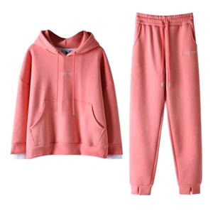 여성 기모빵빵 후드티+바지 트레이닝 세트 봄 가을 겨울 후드 티셔츠 기모 츄리닝 트레이닝복 의류 옷