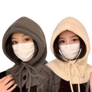 여성 후드 겨울 방한 머플러 목도리 넥워머 니트 바라클라바