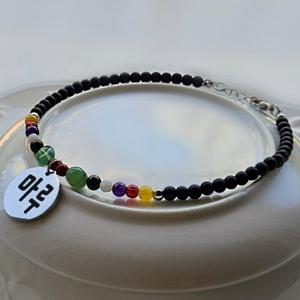 강아지목걸이 강아지인식표 고양이목걸이 이름표 비즈 천연원석 목걸이