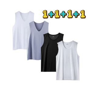 2+2 슬기로운 여름 생활 무봉제 V라인 민소매 쿨티셔츠 런닝 4장을 1만원대로 가져가세요~