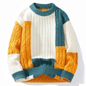 남자 가을 겨울 라운드넥 니트 스웨터 보온 이너 니트