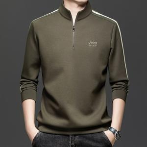 JEEP SPIRIT 하프집업 맨투맨 기본 캐주얼 스타일 남성 긴팔 반집업 티셔츠