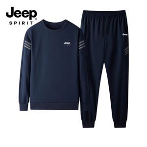 JEEP SPIRIT 남성 트레이닝세트 봄가을 라운드넥 심플한 빅사이즈 간절기 운동 세트