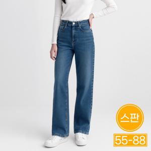 고탄력 스판 에이플심플 여성 일자 와이드 청바지 스판 데님