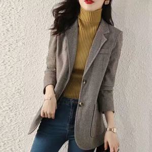 중년 여성 봄 가을 정장 자켓 캐주얼 정장 코트 루즈핏 정장 중년 엄마 상의 빅사이즈 아우터 LJX