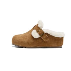 여자 가을 겨울 6cm 웨지 블로퍼 기모 털안감 따뜻한 반슬리퍼