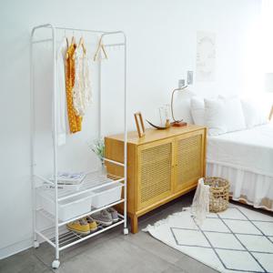 철제 행거 이동식 조립식 스탠드 옷걸이 선반 드레스룸 옷장 화이트 모던 심플