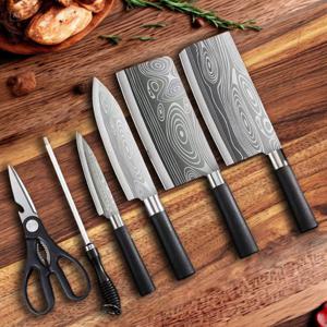 가정용 캠핑 식칼 중식도 다과칼 다용도 6종 칼세트 (다주리)