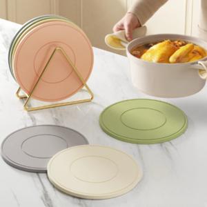 원형 실리콘 냄비받침 스탠딩 냄비받침대 3p + 삼각대1p