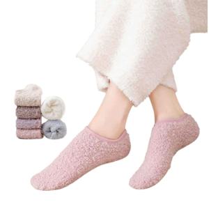 겨울 여성 미끄럼 방지 수면 양말 2켤레 4켤레 기모 덧신 실내
