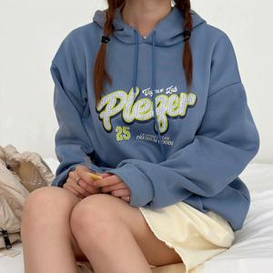 오버핏 기모후드티 여성 후드티 빅사이즈 긴팔 후드 티셔츠