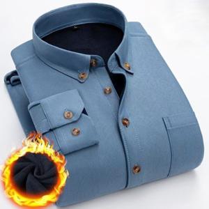 신상 겨울 남성 코듀로이 기모 기모 도톰 기모 셔츠 루즈핏 긴팔 포켓 중장년 아빠룩