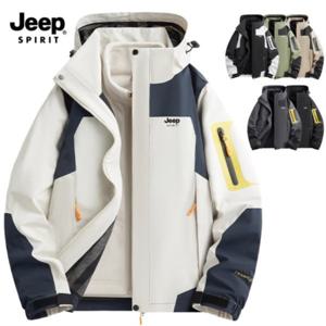 지프 JEEP SPIRIT 남녀공용 3in1 바람막이+후리스 내피세트 아웃도어 방수점퍼 바람막이 후드집업 JW553-1