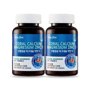 코랄칼슘 마그네슘아연D 2병 (200일분) 대용량 영양제