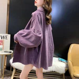 여성용 코듀로이 롱셔츠 루즈핏 봄 가을 오버핏 빅사이즈 롱 남방