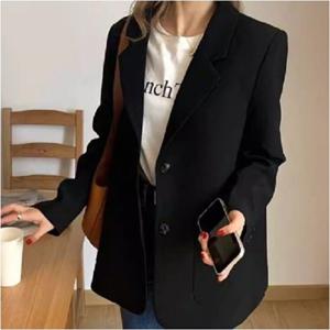 여성 봄 가을 빅사이즈 자켓 데일리 오피스 여친룩 미니멀 캐주얼 아우터 루즈핏 정장 재킷 옷 핏