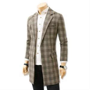 남성 정장재킷/남성용 세피얼 체크 롱 자켓