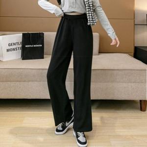 여성 긴바지/여자 사방 스판 와이드 구김제로 밴딩바지