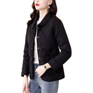 여성용 간절기 점퍼 출근룩 어머니 옷 간편한 퀄팅 카라 패딩 자켓