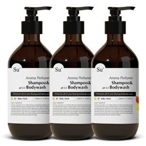 수오가닉 퍼퓸 샴푸워시 베이비머스크 1000ml 3개