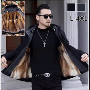 영하 30도 방한 남성용 모피 점퍼 기모 도톰 캐주얼  가죽 재킷 남성코트
