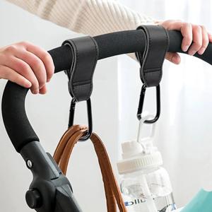 (2개입) 레더 카라비너 유모차걸이 유모차 가방걸이 후크 고리 홀더 악세사리