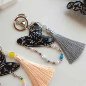 라라오브젯 감성 자개 갓 키링 / 전통 소품 가방 장식 열쇠고리 자동차 키홀더 선물