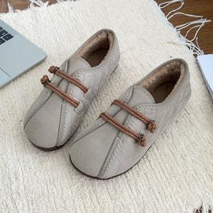 여자 가을 겨울 털 모카신 단화 로퍼 따뜻한 겨울 신발 겨울 로퍼