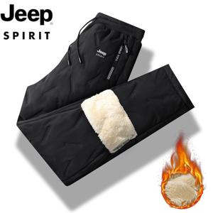 지프 JEEP SPIRIT 추동 방수 방한 캐시미어 바지 남 기모 빅사이즈 일자 따뜻한 면바지 긴바지