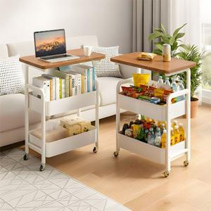 트롤리 이동식 철제 3단 360도 회전 카트