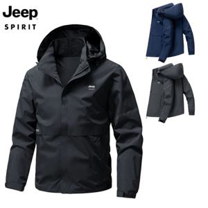 지프 JEEP SPIRIT  아웃도어 봄 가을 남성 후드 탈부착 방풍방수 바람막이 자켓 등산복 재킷 일상복 상의