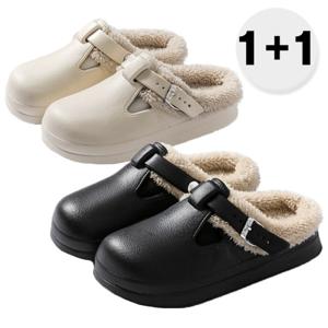 1+1 털 안감 BK 슬리퍼 사무실 실내화 (3color)