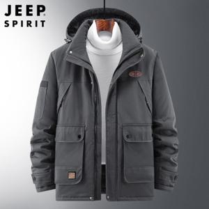 JEEP SPIRIT 남성 겨울 방한자켓 루즈핏 후드 보온 방풍 아우터