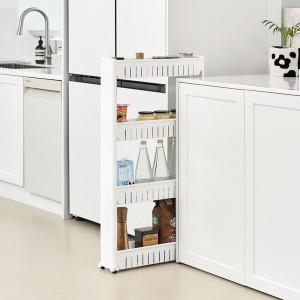 까사마루 이동식 슬림 틈새 수납선반 (2/3/4단) / 다용도 틈새 슬림 수납 선반 트롤리 선반