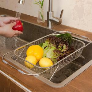 스토피아 국내생산 연마제없는 스텐 304 슬라이딩 과일 야채 세척 메쉬 프레쉬 바스켓 대형